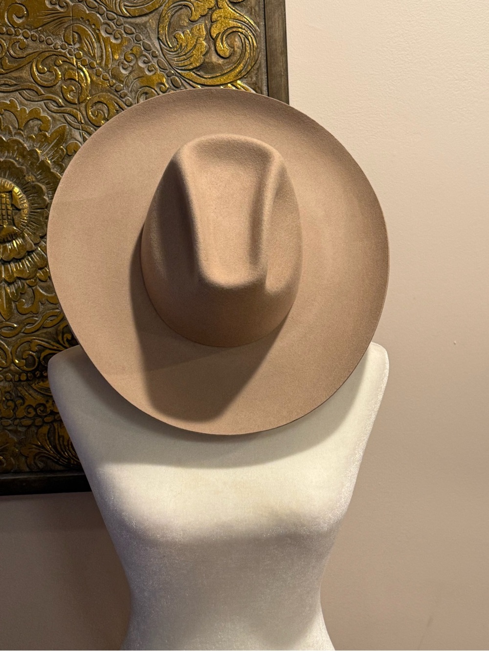 Lack Of Color Taupe Wide-Brim Felt Fedora
